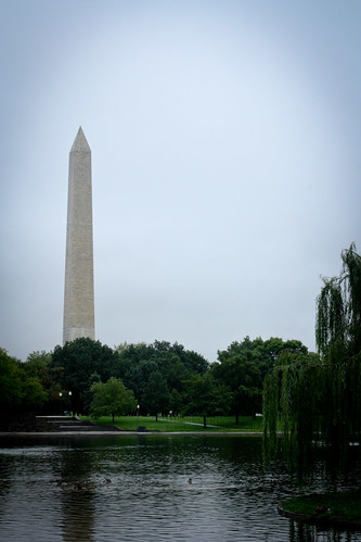Gloomy Washington Memorial from the Constitution Gardens Pond
