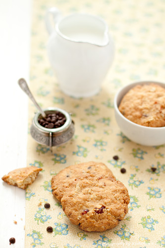 Овсяное печенье с шоколадом и вишней oatmeal cookies with chocolate and cherries 3