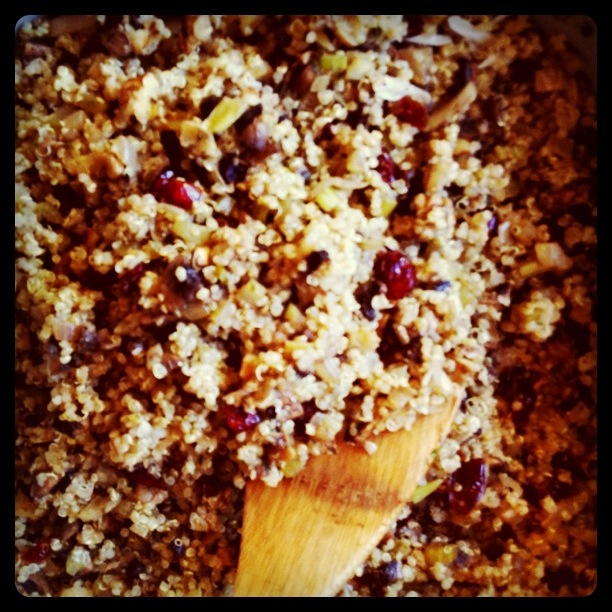 quinoa, cranberry, mushroom dressing
