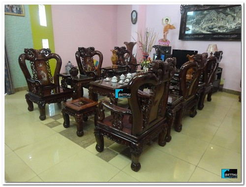 Bộ ghế mỹ nghệ cao cấp gỗ cẩm lai 14 món. Hàng hiếm by bietthusaigon.vn