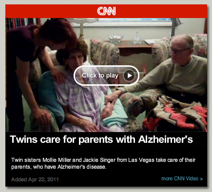 CNN Video: Twins Care for Parents with Alzheimer's