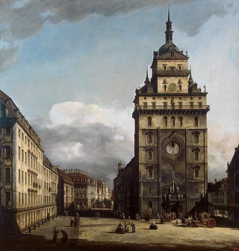 Bernardo Bellotto - Square with the Kreuz Kirche in Dresden [1751] by Gandalf's Gallery