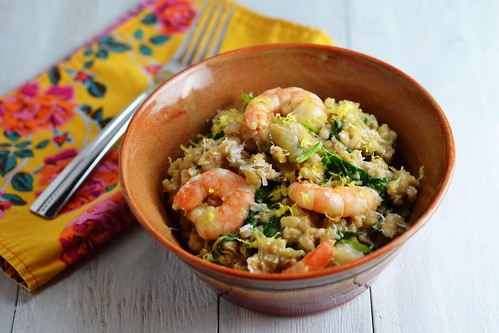 slow cooker, risotto, shrimp, artichoke, barley