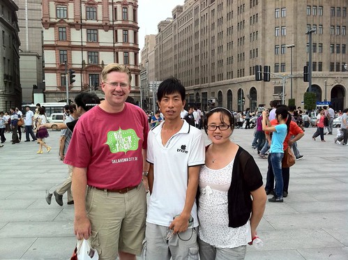 A photo with new Chinese friends on The Bund