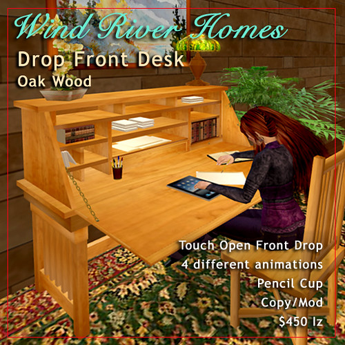 Drop Front Desk - Oak by Teal Freenote