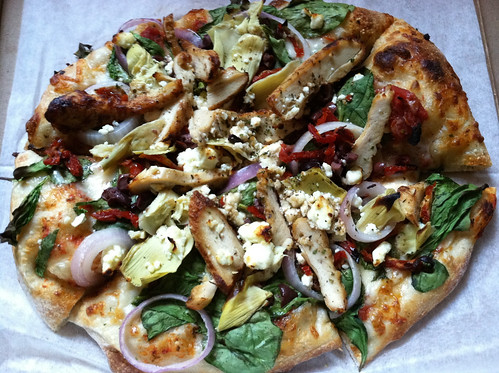 Greek pizza with chicken from Giacomo's by drwhogrl