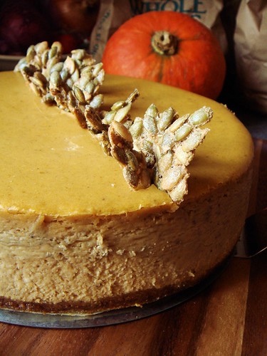 Spiced Pumpkin Cheesecake with Candied Pepitas