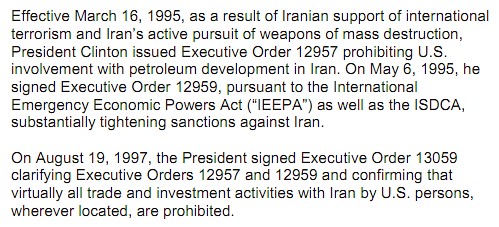 Iran embargo details