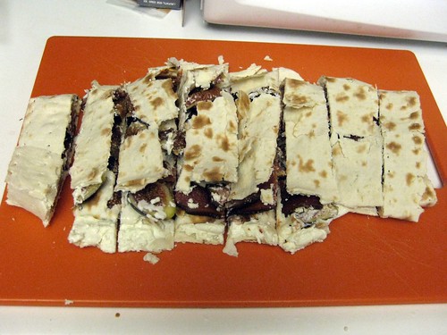 Sliced Bacon, Fig and Goat Cheese Lavash Sandwich