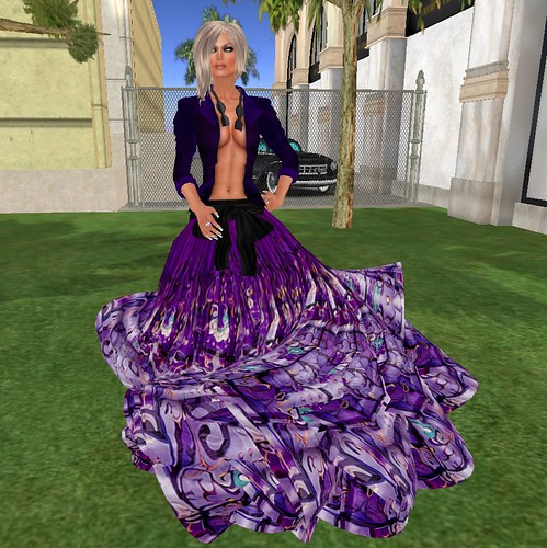 GIZZA Maxi skirt and Velvet Jacket purple by mimi.juneau *Mimi's Choice*