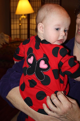Lucy with ladybug wings
