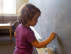 Speck coloring on the big chalkboards