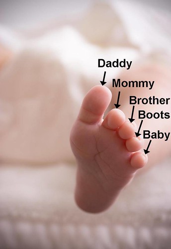 Baby foot with words