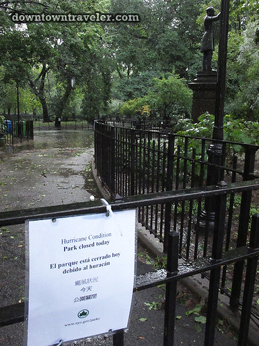 Aftermath of Hurricane Irene in NYC_Tompkins Square Park closed sign