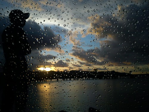 Sunset and rain