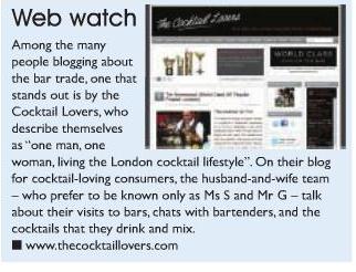 The Cocktail Lovers in Bar Magazine