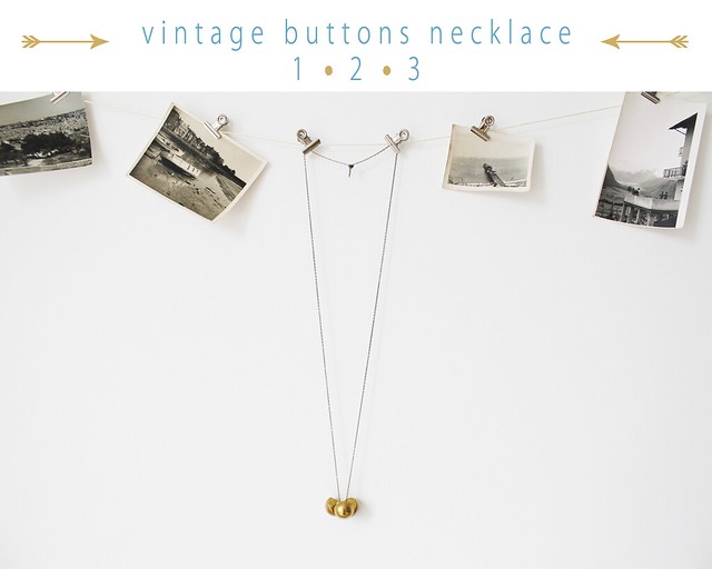 vintage buttons necklace DIY