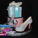 1572 Feminine cake Round Tiffany box and Juicy couture and edible high heel