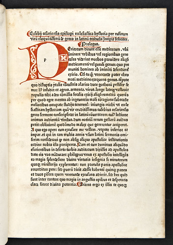 Penwork initial in Eusebius Caesariensis: Historia ecclesiastica