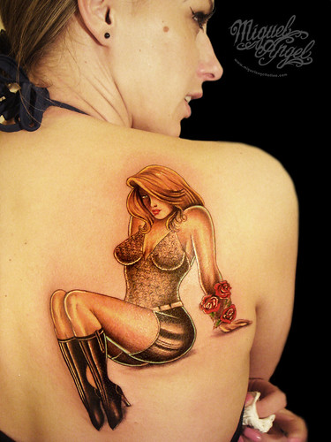 JM Linsner concept pin up tattoo by Miguel Angel tattoo