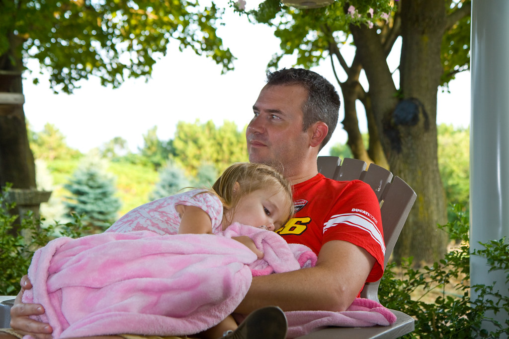 Daddy and Emma in the Backyard