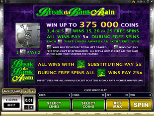 Break da Bank Again Bonus Game