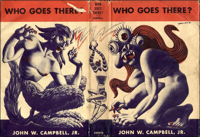 Hannes Bok - Who Goes There? First Edition (Shasta Publishers, 1947). John W. Campbell, Jr, wrap around