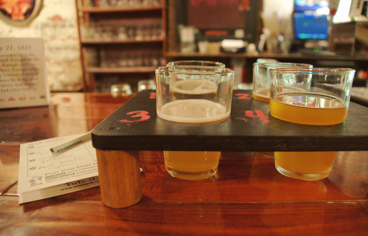 Beer Flight @ Thirsty Monk in Downtown 
Asheville, NC