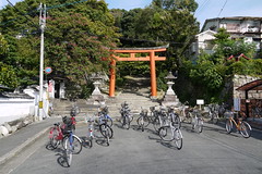 Bicycles parked near Yoshida Shrine