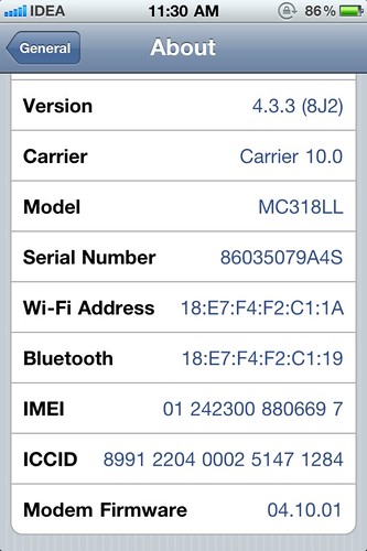 iPhone 4 unlocked using iTiim Hurricane