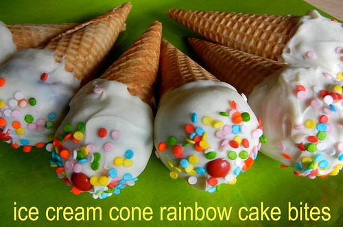 ice cream cone cake bites