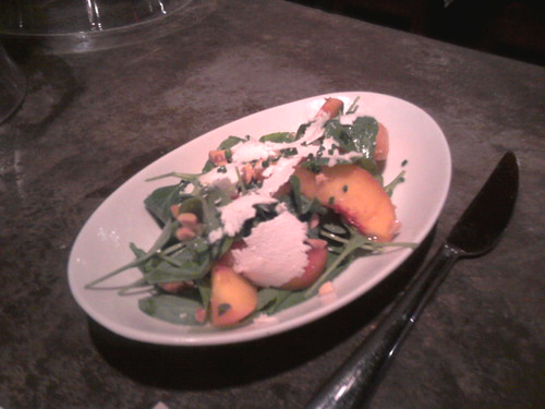 Peach Salad with Mint, Goat Cheese and Almonds @ Estadio