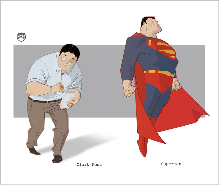 desenho nerd superman