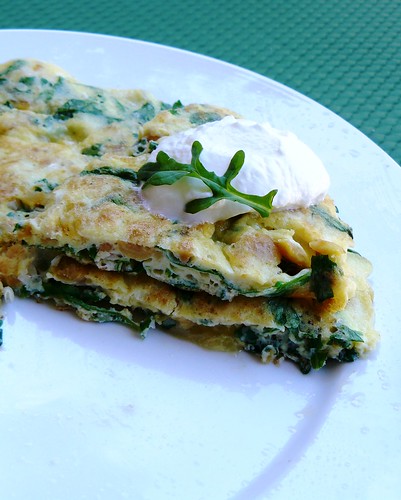 chickpea and arugula omelet
