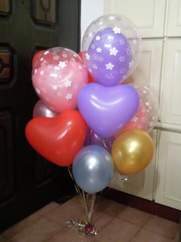 空飄氣球，珍珠圓形5顆，心型4顆，雙層3顆，婚紗照用 by 豆豆氣球材料屋 http://www.dod.com.tw