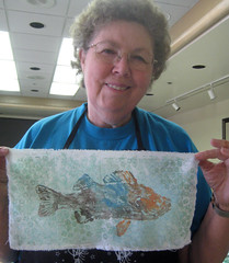 student and her monoprint