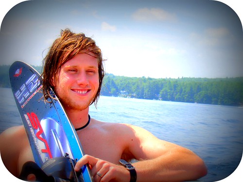 Mike at the LAKE in Maine! (: He's lovin' it