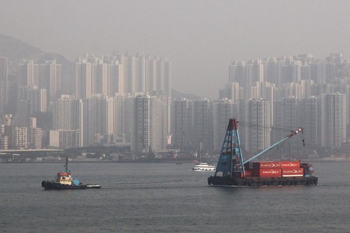 Cargo lighter off the shore of Kung Tong