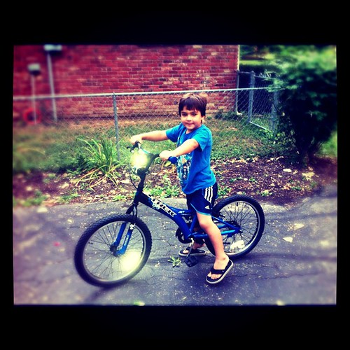 Birthday boy with his new bike!