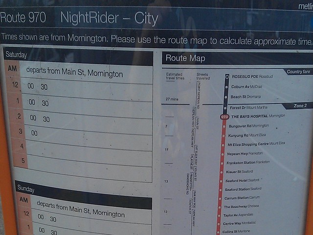 POTD: Nightrider stop timetables