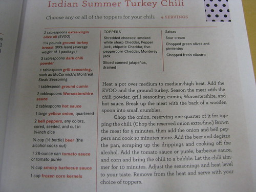recipe Indian Summer Turkey Chili