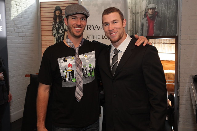 JP Arencibia and Brett Lawrie in the RW&Co suite at the IT Lounge