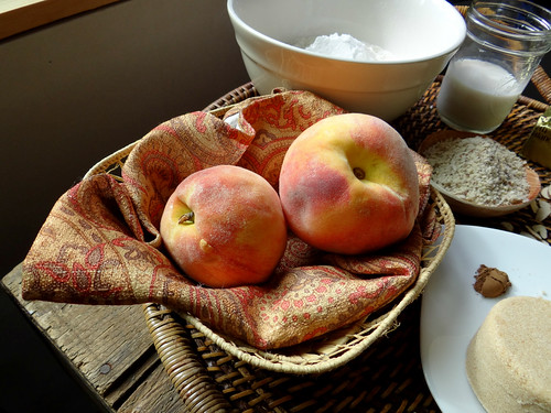 peach almond upside down cake