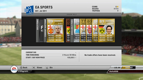 FIFA 12 Ultimate Team screenshots: Rooney on auction PS3