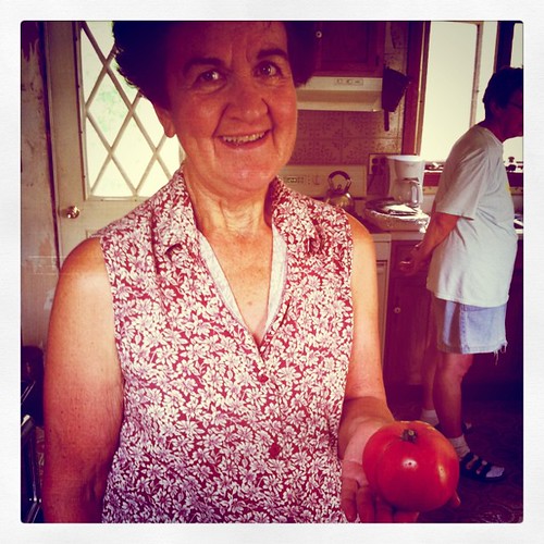 Nana with her "perfect tomato"