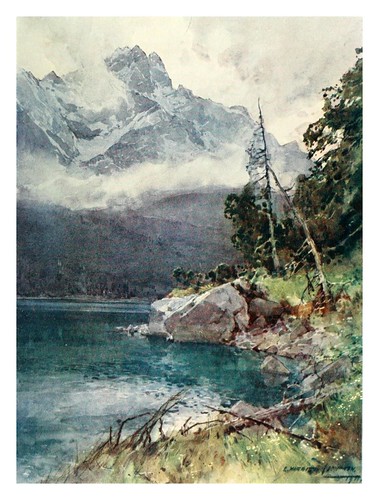 007-Eibsee el pico mas alto de las tierras Bavaras-Germany-1912- Edward y Theodore Compton ilustradores