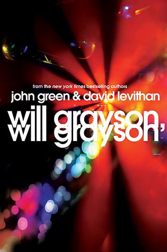 The cover for Will Grayson, Will Grayson (bright lights in a ray pattern)