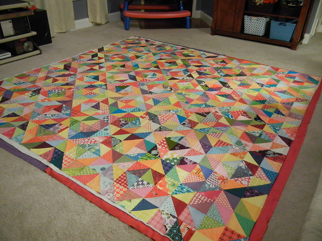 warm/cool - all basted and ready to quilt!