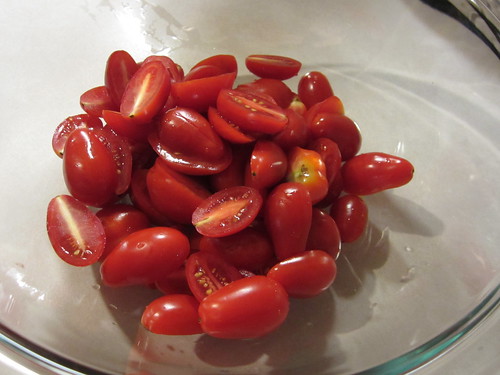 halved tomatoes
