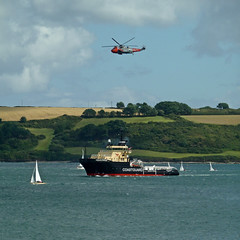 Coastguard Vessel Anglian Princess and Royal Navy Search and Rescue helicopter by Tim Green aka atoach